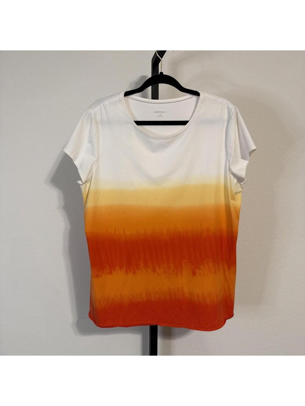 Lafayette 148 Ombre Tie Dye Soft Cotton T Shirt - Size XL